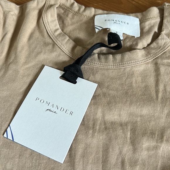 Pomander Puff Sleeve Beige Top - Picture 2 of 3